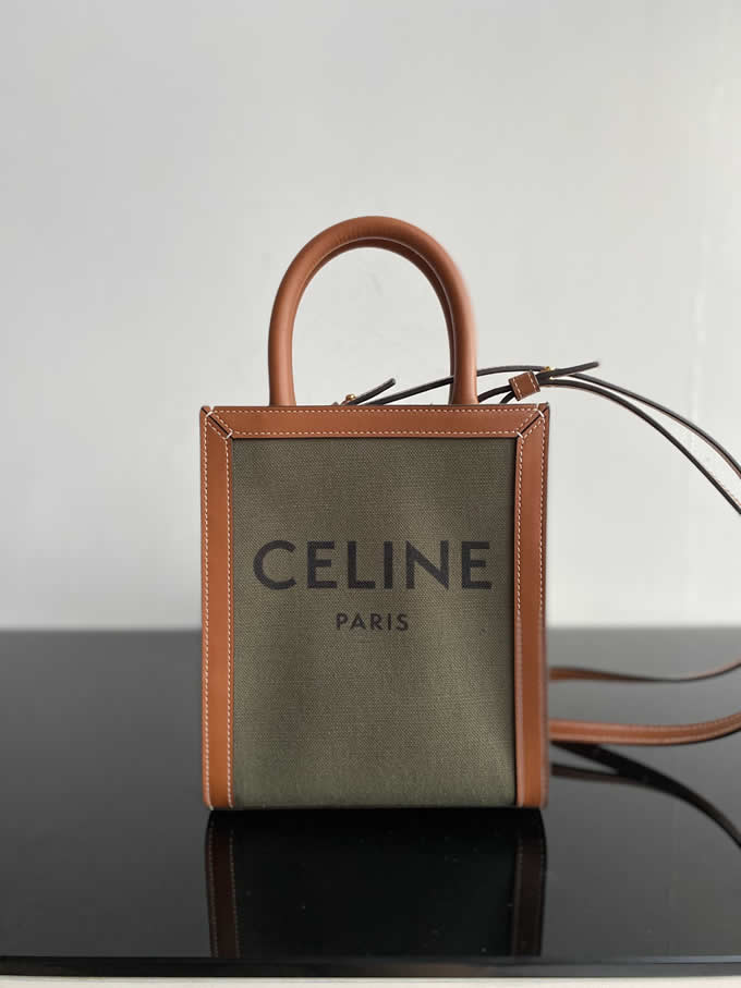 Fake Celine Cabas Triomphe Mini Green Shopping Bag Messenger Bag
